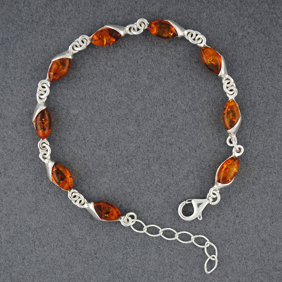 Amber Delicate Marquis Link Bracelet