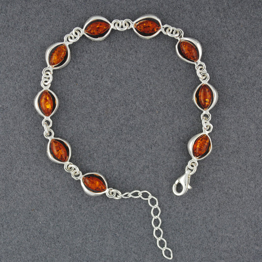 Amber Open Marquis Link Bracelet