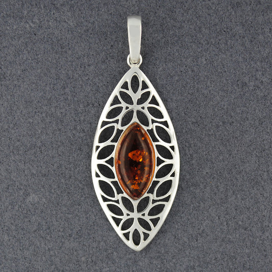 Amber Floral Cutout Pendant