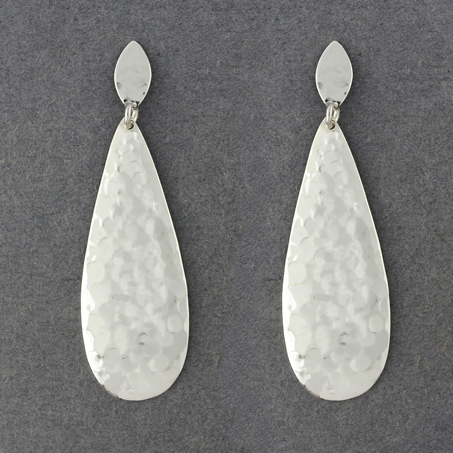 Sterling Silver Hammered Teardrop on Post Earrings