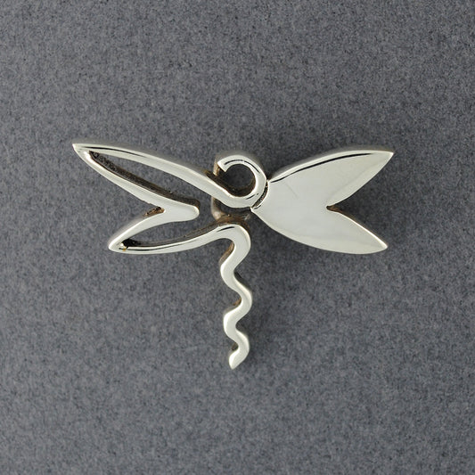 Sterling Silver Wavy Line Dragonfly Pendant