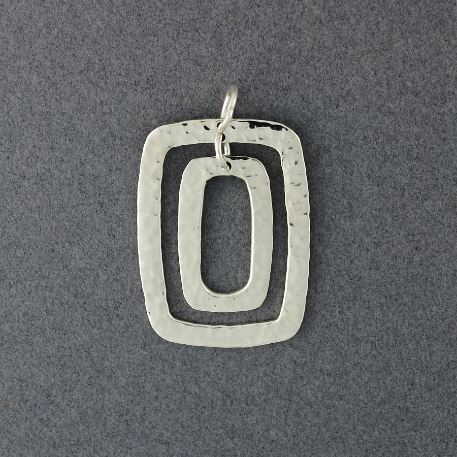 Sterling Silver Hammered Rectangles Pendant