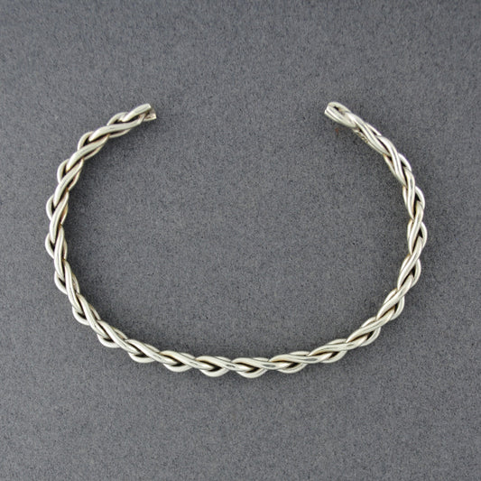 Sterling Silver Thin Weave Cuff Bracelet