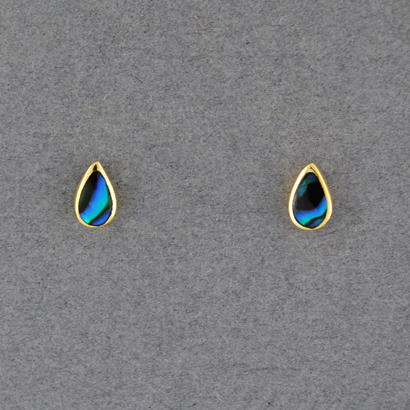 Gold Vermeil Paua Teardrop Post Earrings