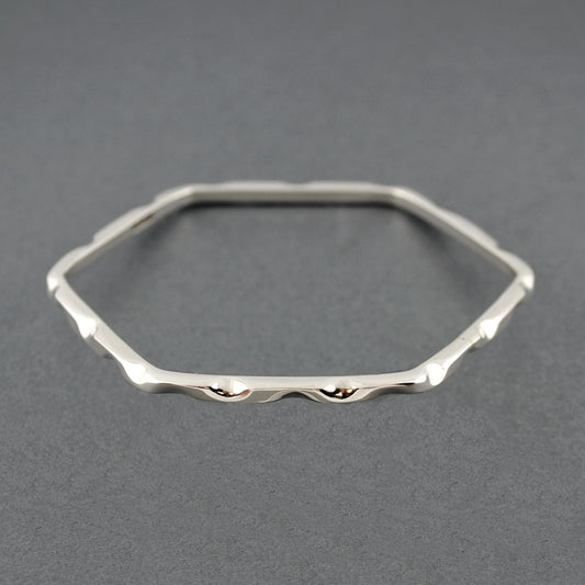 Sterling Silver Molded Hexagon Bangle