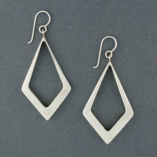 Sterling Silver Large Open Diamond Earrings