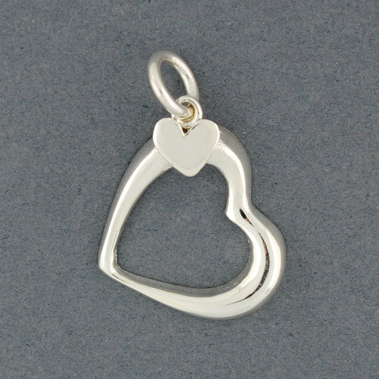Sterling Silver Heart on Heart Pendant