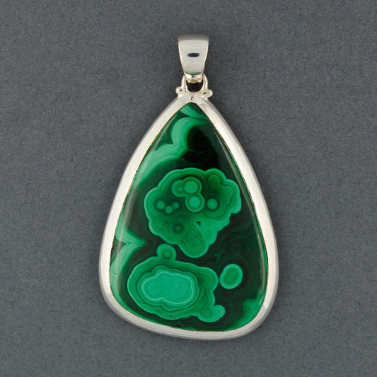 Sterling Silver Malachite Large Teardrop Pendant