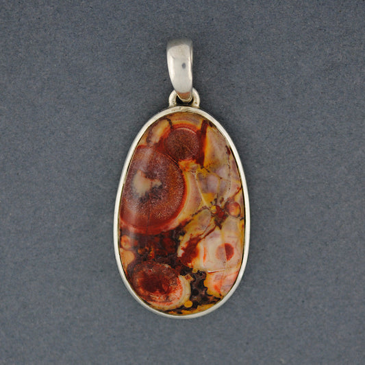Sterling Silver Bird's Eye Agate Oval Pendant