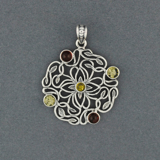 Amber Floral Vine Pendant