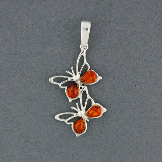 Amber Butterflies Pendant