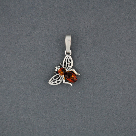 Amber Tiny Bee Pendant