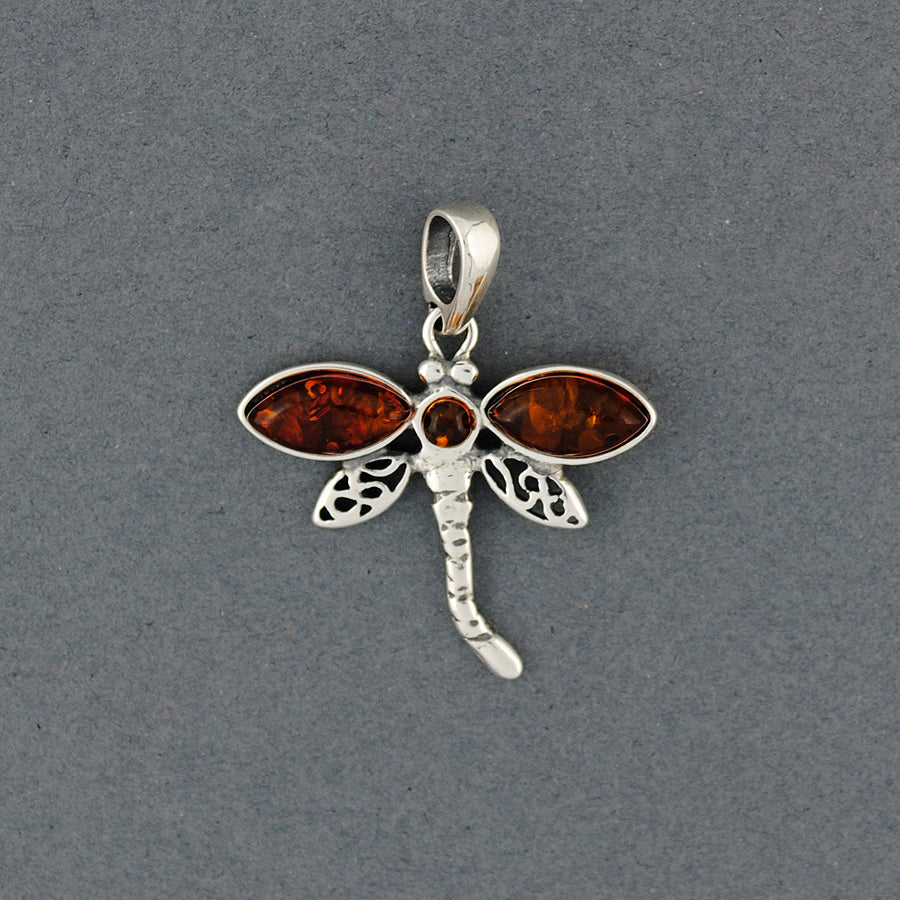 Amber Dragonfly Pendant