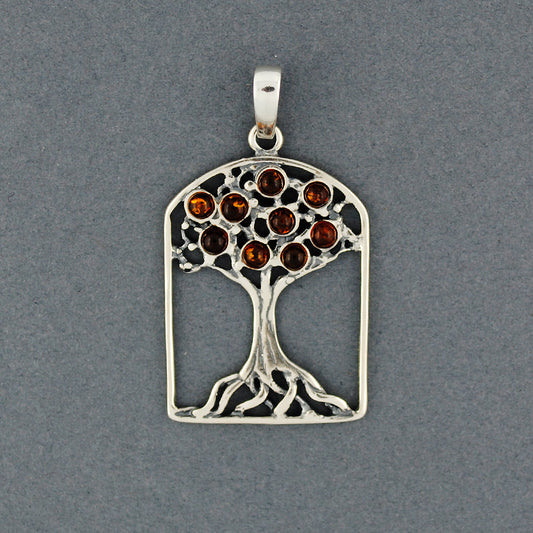 Amber Tree In Arch Pendant