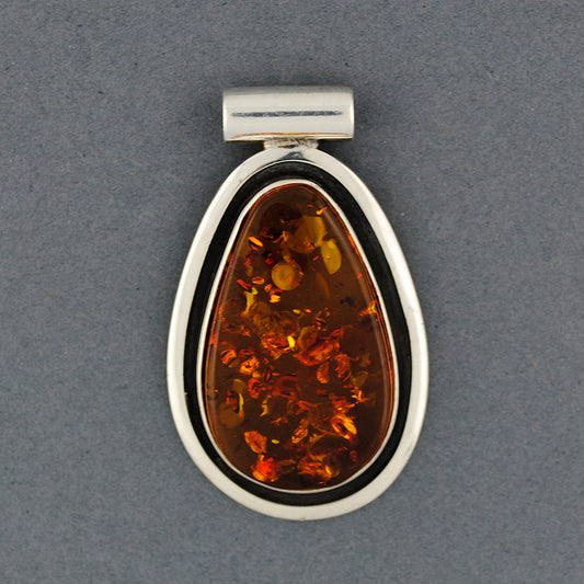 Amber Double Bezel Pendant