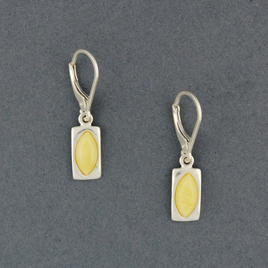 Butterscotch Amber Marquis Rectangle Earrings