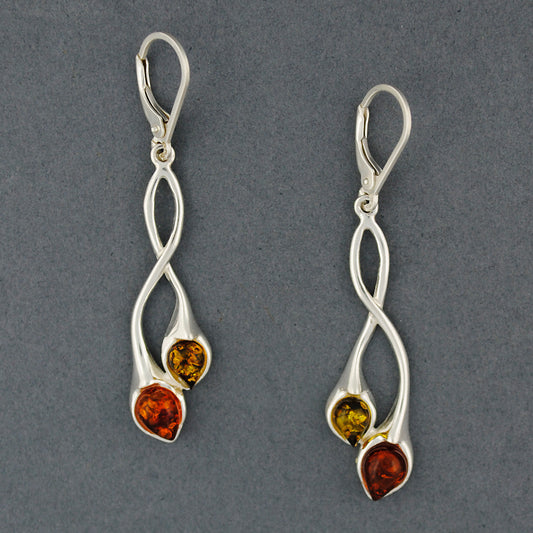 Amber Multi Color Twist Earrings