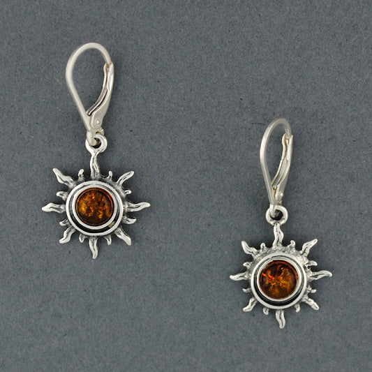 Amber Sun With Cresent Earrings