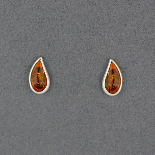 Amber Teardrop Post Earrings