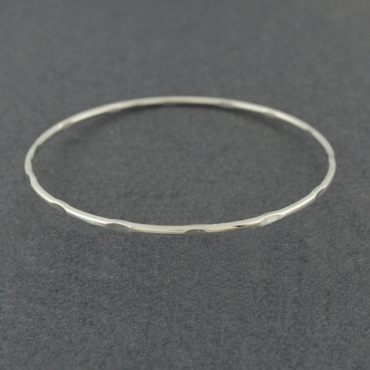 Sterling Silver Notched Bangle Bracelet