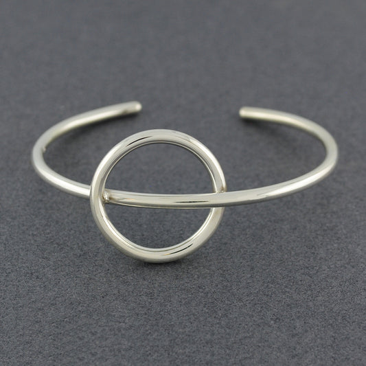 Sterling Silver Pierced Circle Cuff Bracelet