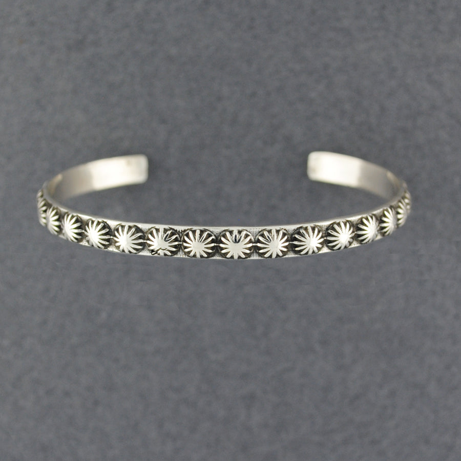 Sterling Silver Antiqued Stars Cuff Bracelet