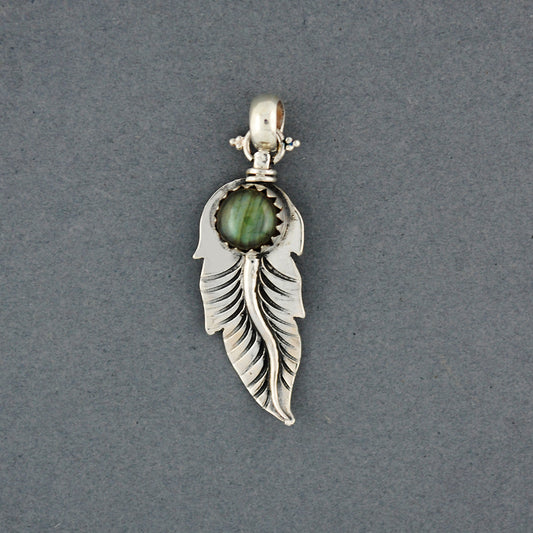 Labradorite Feather Pendant