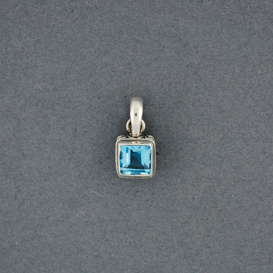 Blue Topaz Square Pendant