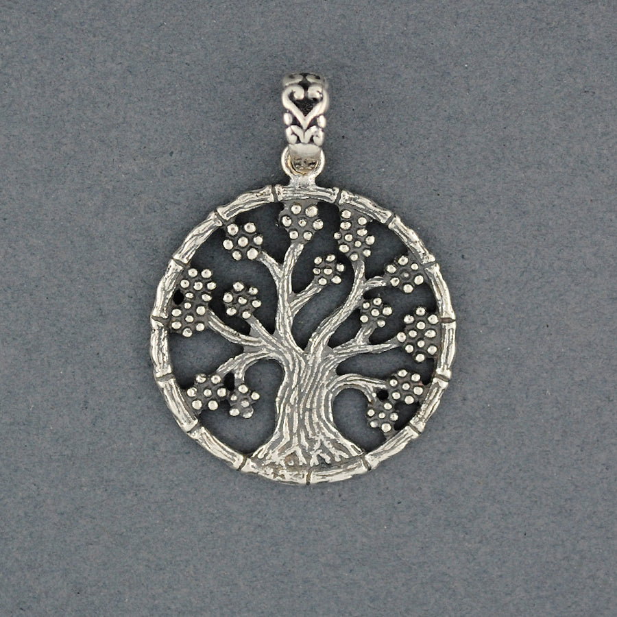 Sterling Silver Antiqued Tree Of Life Pendant