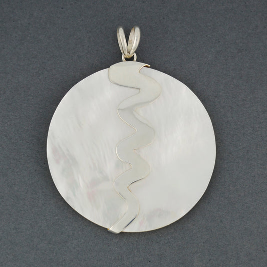 Mother of Pearl Silver Zig Zag Pendant