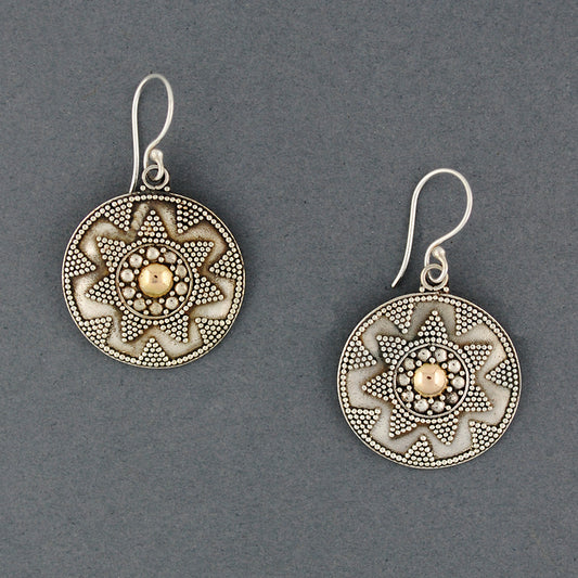 Sterling Silver Multi Dots Circle Earrings