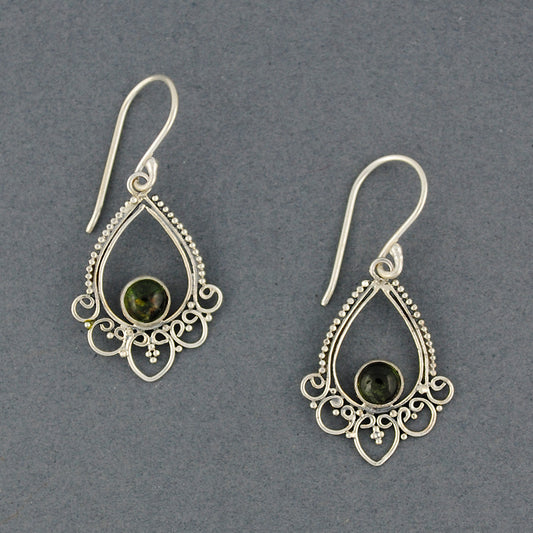 Tourmaline Detailed Teardrop Earrings