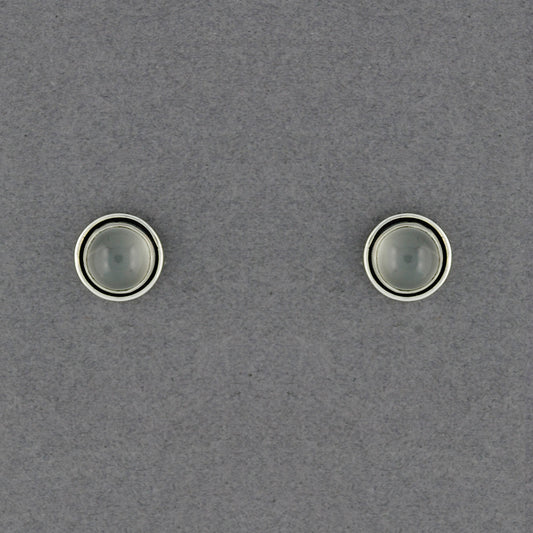 Moonstone Round Post Earrings