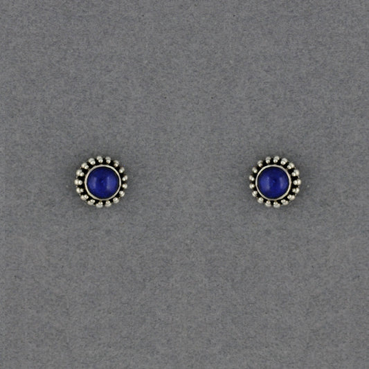 Lapis Dotted Post Earrings