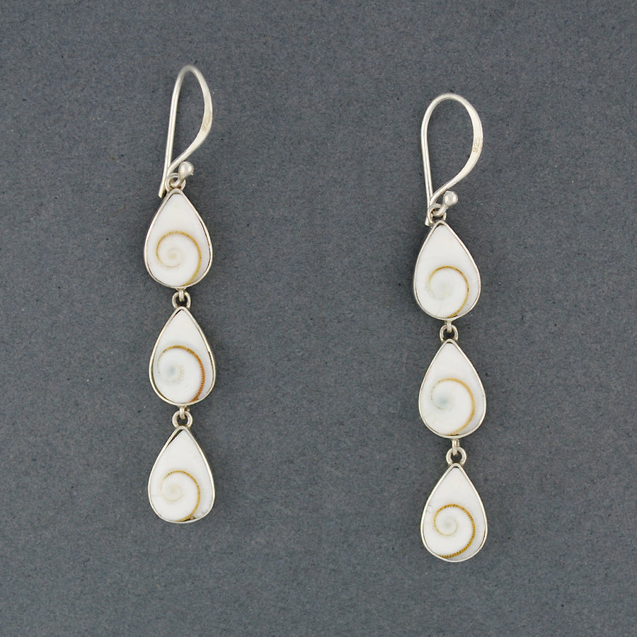 Shiva's Eye Triple Teardrop Earrings