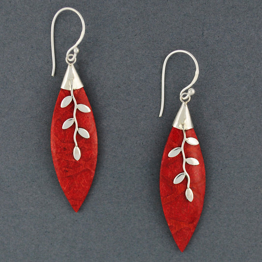 Coral Drop With Vine Earrings