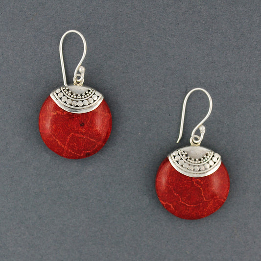 Coral Multi Dots Circle Earrings