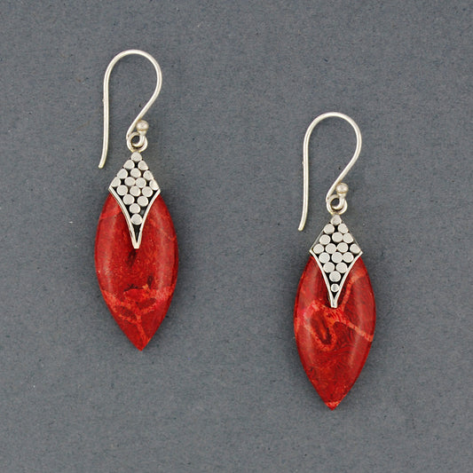 Coral Dotted Point Earrings