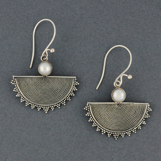 Pearl Detailed Half Circle Earrings