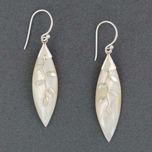 Mother Of Pearl Point With Vine Earrings