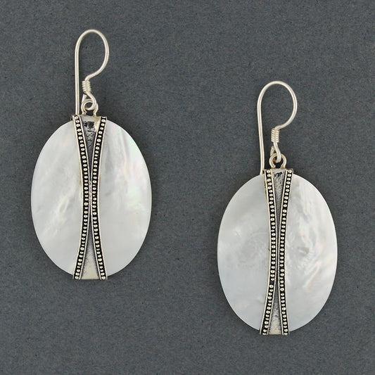 Mother Of Pearl Dotted Center Earrings