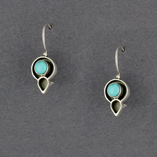 Turquoise Pointed Circle Earrings