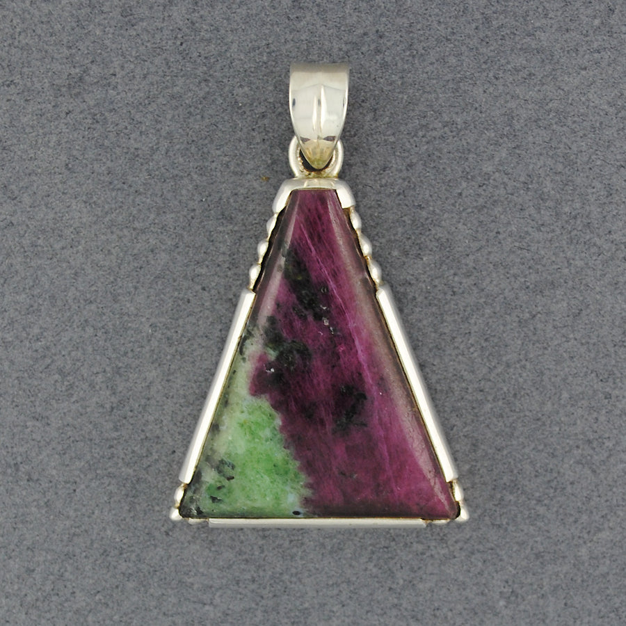 Ruby Triangular Pendants Sterling Silver Ruby Zoisite Triangle Pendant – Green River Silver Co.