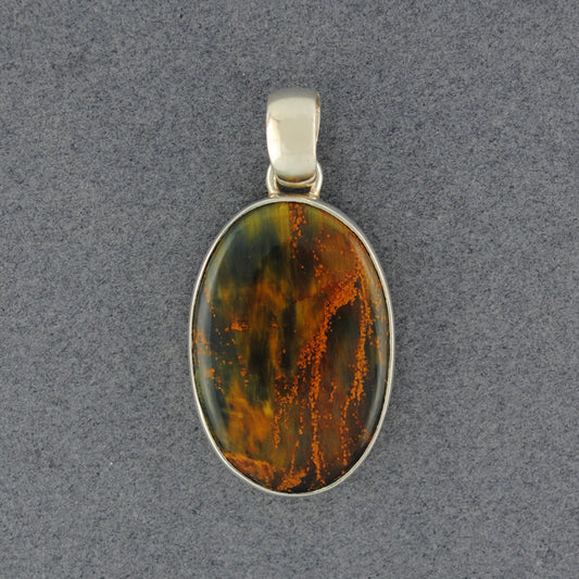 Sterling Silver Pietersite Medium Oval Pendant