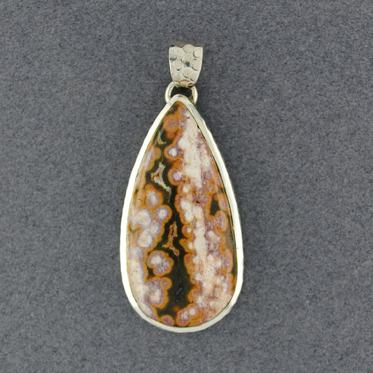 Sterling Silver Ocean Jasper Long Teardrop Pendant