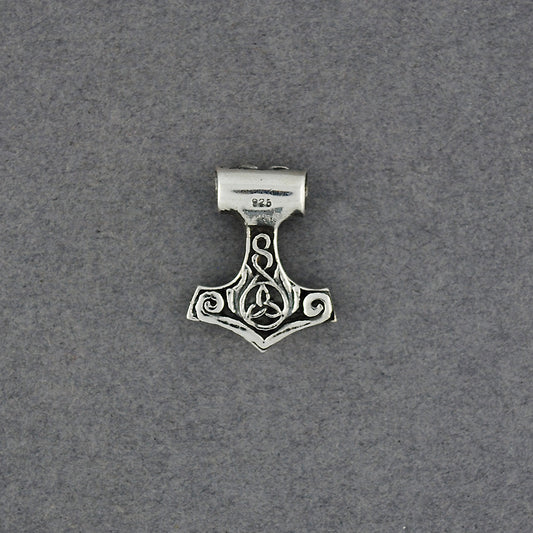 Sterling Silver Ornate Thor's Hammer Pendant