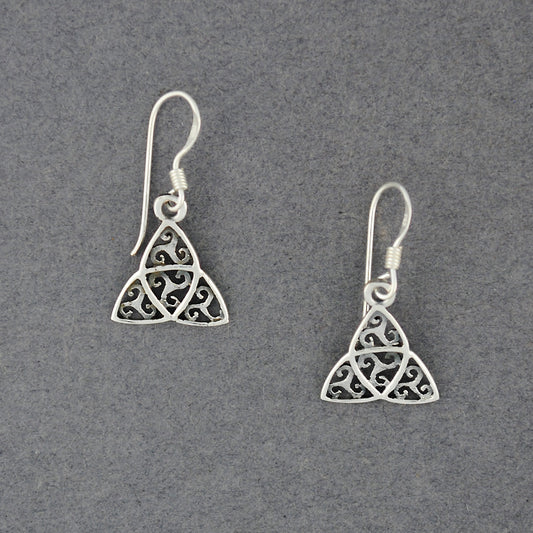 Sterling Silver Filigree Trinity Knot Earrings