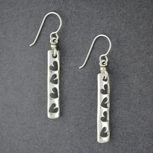 Sterling Silver Cutout Hearts Earrings