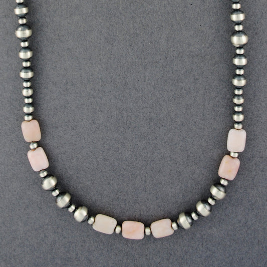 Sterling Silver Beaded Peruvian Opal Necklace