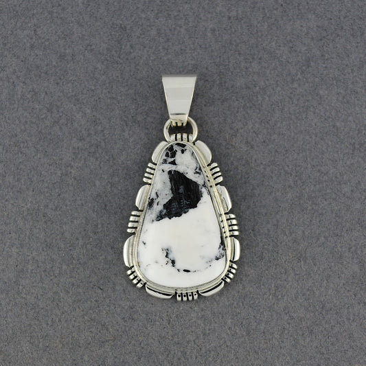 Sterling Silver White Buffalo Turquoise Pendant